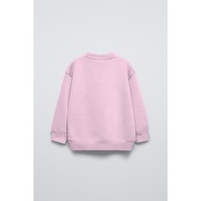 The Champ Clothing Pembe Çocuk Cherries Baskılı Bisiklet Yaka Basic Sweatshirt