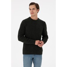 U.S. Polo Assn. Erkek Regular Fit Bisiklet Yaka Koyu Yeşil Kazak 50297049-VR079