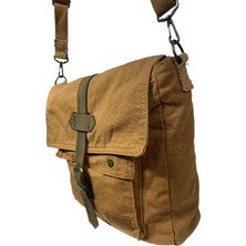 Old Cotton Cargo Kaliteli Vintage Salaş Kapaklı Disayn  Günlük Okul Gezi Postacı Omuz Çantası 27X30CM