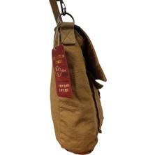 Old Cotton Cargo Kaliteli Vintage Salaş Kapaklı Disayn  Günlük Okul Gezi Postacı Omuz Çantası 27X30CM