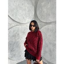 Leopar Desenli Oversize Kazak