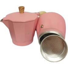 Grossberg Coffee 3 Cups 150 ml Moka Pot. Alüminyum Pembe