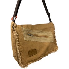 Old Cotton Cargo Vintage Salaş Orta Boy  Günlük Çapraz Postacı Tablet Çantası M 32 cm x 27 cm