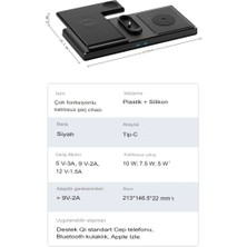 4in1 18W Masaüstü Kablosuz Şarj Standı