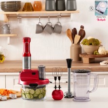 Karaca Superpower 2500W  Mastermaid Problade 8 In 1 Turbo Fonksiyonlu 6 Bıçaklı Paslanmaz Çelik Çırpma, Dilimleme, Doğrama, Blender ve Karıştırma