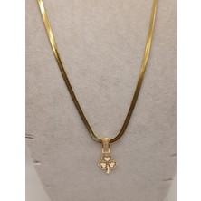 Tılsım Accesories Çelik Kolye+ Zirkon Charm Gold