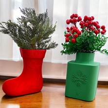 Yeni Yıl Konsept Ikili Set,noel Çorabı ve Vazo