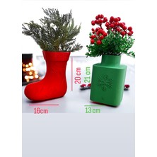 Yeni Yıl Konsept Ikili Set,noel Çorabı ve Vazo
