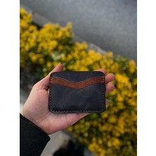SF Collection Frisco Çift Renkli Deri Kartlık- Gerçek Deri El Yapımı Minimal Kartlık- Para Bölmeli(kişiselleştirilebilir)