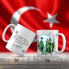 Asilmeydan Ulu Önder Atatürk ve Silah Arkadaşları Cephede - Atatürk'ün Sözleri -Kupa Bardak