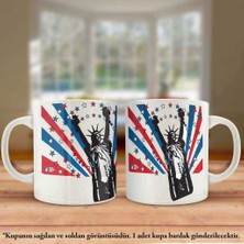 Asilmeydan Asil Hediyelik Çift Yön Renkli Baskılı Abd Özgürlük Heykeli Kupa Bardak