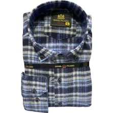 BURSPA Rahat Kesim Çizgili Kareli Kışlık Erkek Baba Gömlek