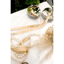 Incili Söz Nişan  Yüzük Kurdelesi (Dökülen Inci Altın Yazı) (1 Adet)  42202