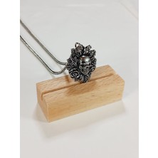 Keskin Gümüş Gümüş Kuru Kafa Punk Kafatası Skull Tasarım Erkek Kolye Yılbaşı Yeni Yıl Hediye