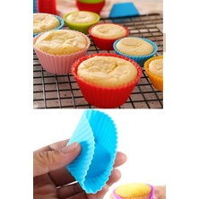 Moyka 6 Adet Yıkanabilir Mini Tırtıklı Muffin Kalıbı- Ribanalı Kek-Cupcake- Renkli Hamur Işi Kabı