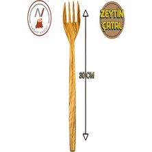 Zeytin Ağacı El Yapımı Tahta Çatal 30 cm Büyük Boy Ahşap Çatal Zeytin 1 Adet