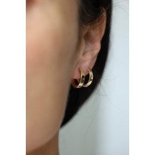 Yenigün Kuyumculuk 14 Ayar Altın Köşeli Halka Küpe