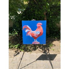 Craft Pen Yağlı Boya  Tablo Horoz Çağrı Tunç Imzalı (El Yapımı)