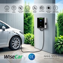 Wisecar Wt1 Smart Kartlı 7.4 Kw Duvar Tipi Elektrikli Araç Şarj Istasyonu Kablolu