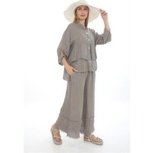 Italyan Fisto Detaylı Keten Pantolon Ceket Takım