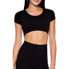 Forever 21 F21 Aktif Dikişsiz Crop T-Shirt