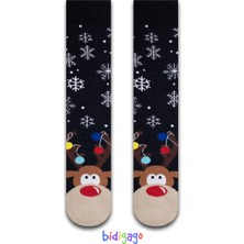 Bidigago Noel Geyik Desenli Yılbaşı Çorap