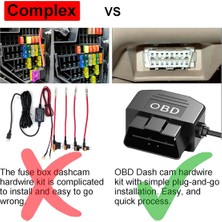 Success1 Dash Cam Obd Sabit Kablolama Kiti, Dash Kamera USB Type C Sabit Kablolama Kiti, Dashcam Için Obd Güç Kablosu 12-24V Ila 5V/3A (Yurt Dışından)