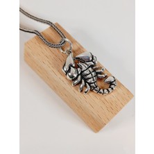 Keskin Gümüş Gümüş Büyük Yengeç Tilki Kuyruğu Tasarım Erkek Kadın Kolye Yılbaşı Yeni Yıl Hediye