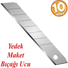 10 Adet Maket Bıçağı Yedeği Ucu Kalın 18 mm Bıçak Ucu Jilet