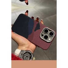 Lopard iPhone 16 Pro Max Karbon Fiber Metal Kamera Korumalı Kılıf Ince Sert Magsafe Arka Kapak Koruma Siyah Mor Kahve