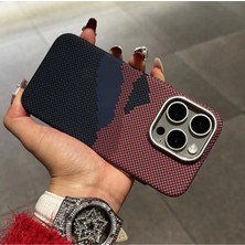 Lopard iPhone 16 Pro Max Karbon Fiber Metal Kamera Korumalı Kılıf Ince Sert Magsafe Arka Kapak Koruma Siyah Mor Kahve