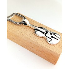 Keskin Gümüş Gümüş Tilki Kuyruğu Gitar Tasarım Kadın Erkek Kolye Yılbaşı Yeni Yıl Hediye