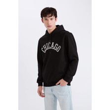 DeFacto Regular Fit Kapüşonlu Baskılı Sweatshirt E3208AX24WN