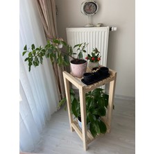 Çağla Design Ahşap 2 Raflı - Çiçeklik 80*35*30