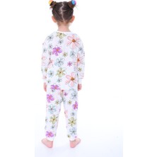 Nina Kids  Pamuk Papatya Desenli Kız Çocuk Pijama Takımı 3-4 - Beyaz