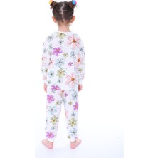 Nina Kids  Pamuk Papatya Desenli Kız Çocuk Pijama Takımı 5-6 - Beyaz