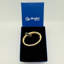 Arven Model Aksesuar Oval Siyah Işlemeli Gold Broş