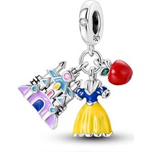 Fubena Disney Güzel Çirkin Elbise ve Şato Sallantılı Charm