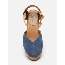 Suelle Indigo Mavi  Kadın Dolgu Topuklu Espadril