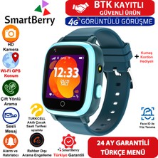 SmartBerry Z40 Görüntülü Görüşme Yüz Tanıma Gps Wıfı Konum Akıllı Çocuk Takip Saati Sim Kartlı - Yeşil