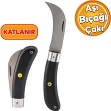 Badem10 Eğri Uçlu Aşı Bıçağı Bağ Bıçağı Çakısı + Düz Uçlu Ağaç Bağ Budama Açı Bıçak + (2'li Set)