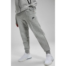 Nike Sportswear Tech Fleece Standart Fit Mid Rise Jogger Gray Kadın Eşofman Altı Gri