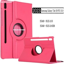 TEKNETSTORE Samsung Galaxy Tab S9 Fe 10.9 Inç Tablet Uyumlu Kılıf 360° Dönebilen Deri Leather New Style Case