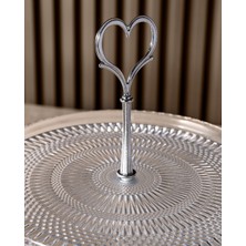 Valery 2 Katlı Kek Standı - Şeffaf - 28 cm