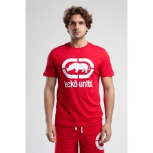 ECKO UNLTD Marc Kırmızı Bisiklet Yaka Baskılı Standard Fit Erkek Tshirt