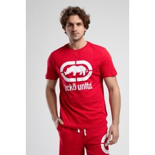 ECKO UNLTD Marc Kırmızı Bisiklet Yaka Baskılı Standard Fit Erkek Tshirt