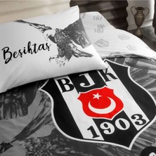 Taç Lisanslı Tek Kişilik Nevresim Takımı Beşiktaş