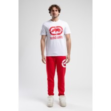 ECKO UNLTD Marc Beyaz - Kırmızı Bisiklet Yaka Baskılı Standard Fit Erkek Tshirt