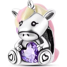 Fubena Mor Taşlı Unicorn Charm