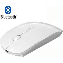 Ata Elektronik Ultra Slim Bluetooth Rgb Usb Mouse 2.4ghz Siyah Ledli 800 / 1200 / 1600dpi Şarjlı Kablosuz Mouse Rgb Led Işıklı Çift Modlu Kablosuz Ledli Şarj Edilebilir Sessiz Tıklama